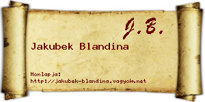 Jakubek Blandina névjegykártya